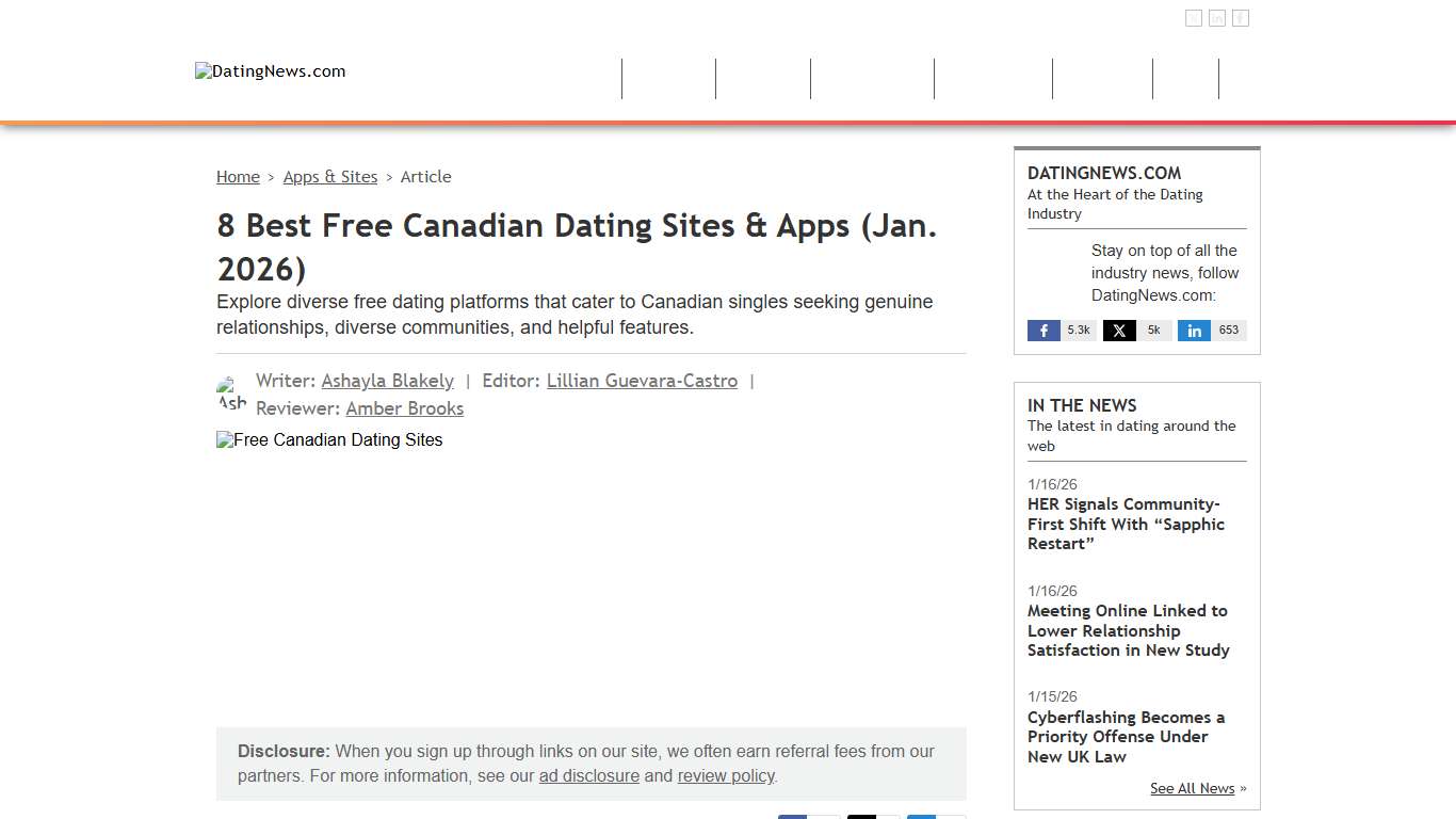 8 Best Free Canadian Dating Sites & Apps (Jan. 2026)